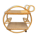 1960 Wicker Rolling Bar