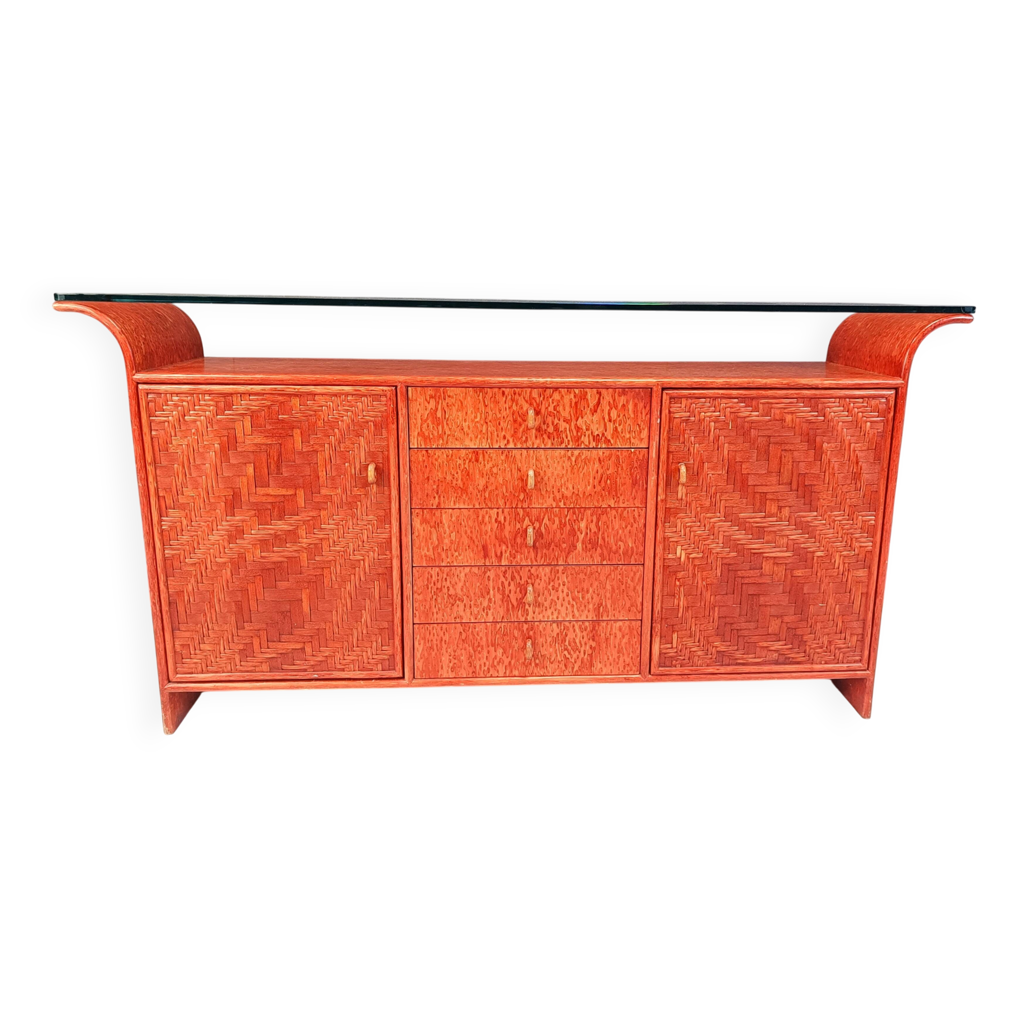 Vintage rattan sideboard, 1970s
