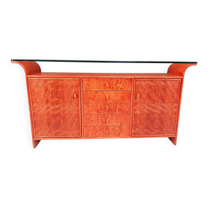 Buffet en rotin vintage, - 1970