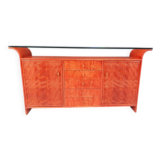 Vintage rattan sideboard, 1970s