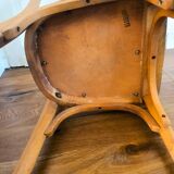 Baumann chair stamped in red skai