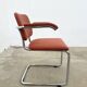 Pair of Marcel Breuer B64 Knoll armchairs in coral fabric