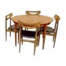 Dining room Samcom scandinavian danish teak table and chairs 1960