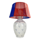 Lampe vintage céramique et abat-jour scoubidou
