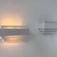 Pair of vintage wall lights, matte white metal, France 1980