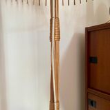 Lampadaire rotin vintage