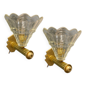 Lot de 2 appliques en - murano 1960