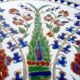 Enamelled plate Keramik decoration of ibiscus, cloisonné enamels, thick, Rhodes Greece