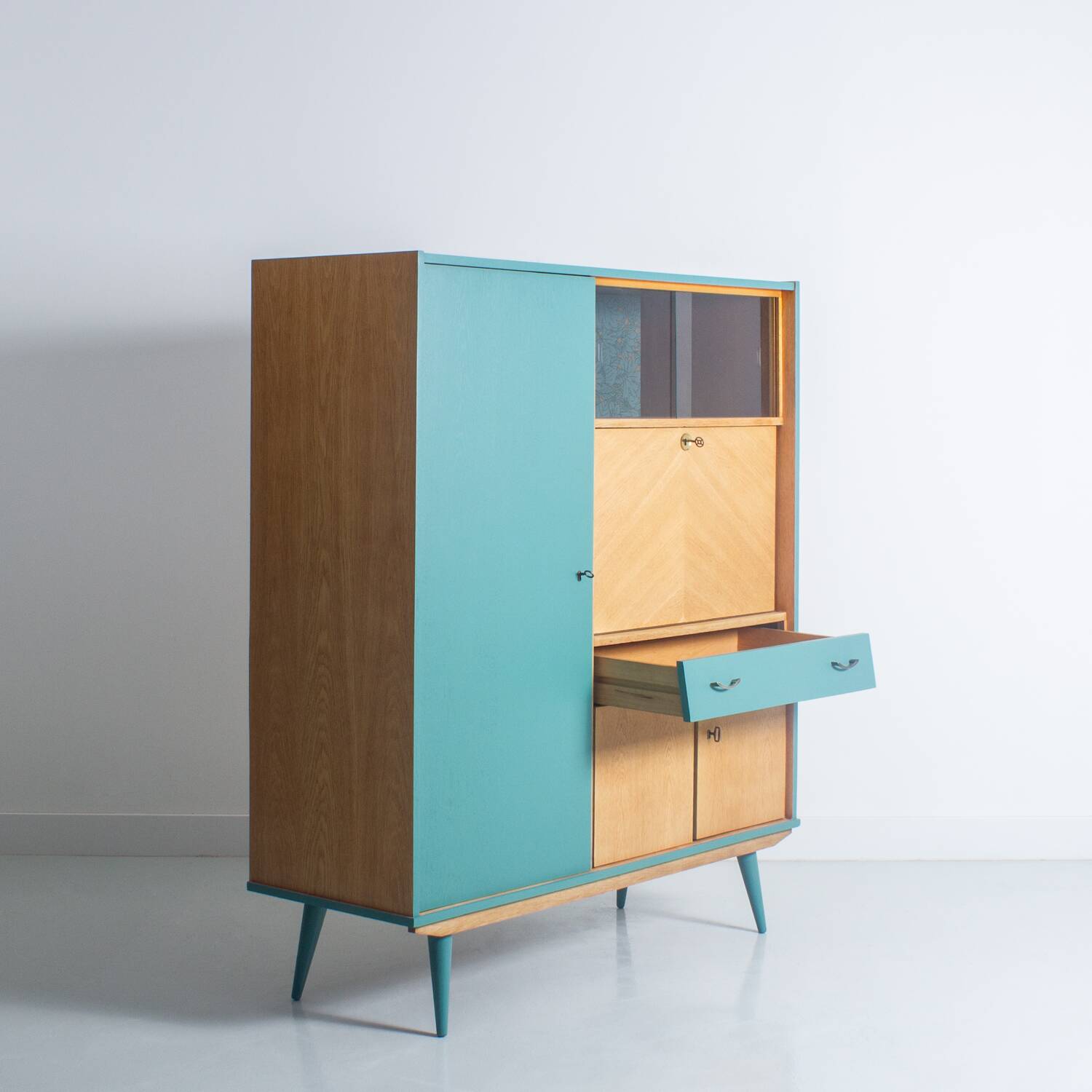 Secretary desk with plenty of storage, completely refurbished, circa 1960