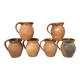 set of terracotta jugs country style
