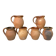 set of terracotta jugs country style