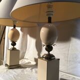 Paire de lampes oeufs style Hollywood Regency