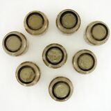 8 smoked glass goblets - Tivoli Luminarc Arcoroc France - vintage 70s