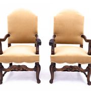 A pair of antique armchairs, Western Europe, around 1900. After renovation