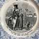 Set of 6 talking plates - creil and montereau France