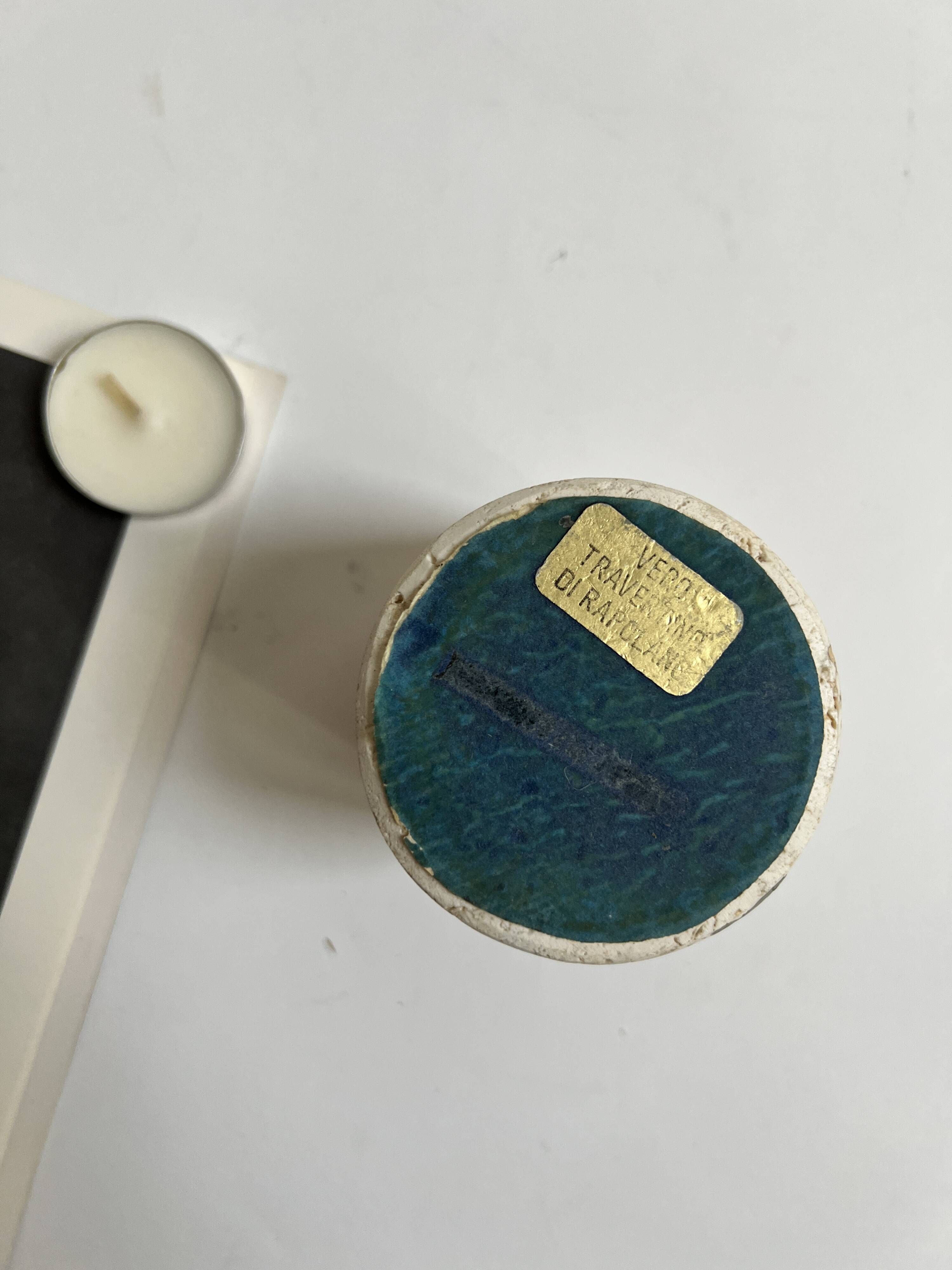 Cylindrical travertine candlestick by Fratelli Mannelli, Italian design 1970