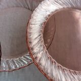 12 transparent pink vintage plates