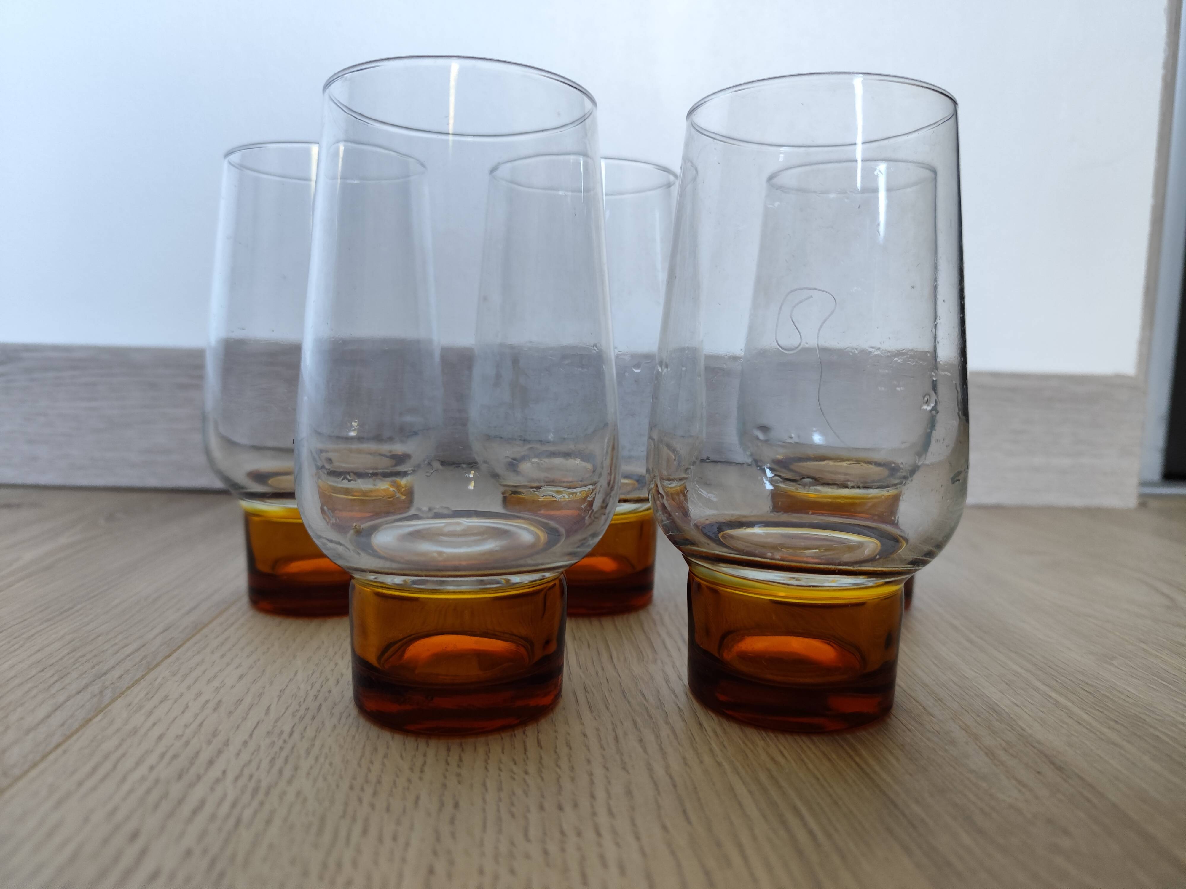 Série de 5 verres chope verre coloré 37 Cl Luminarc Années 60/70 vintage