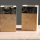 Pair of travertine and granite vases Art Deco