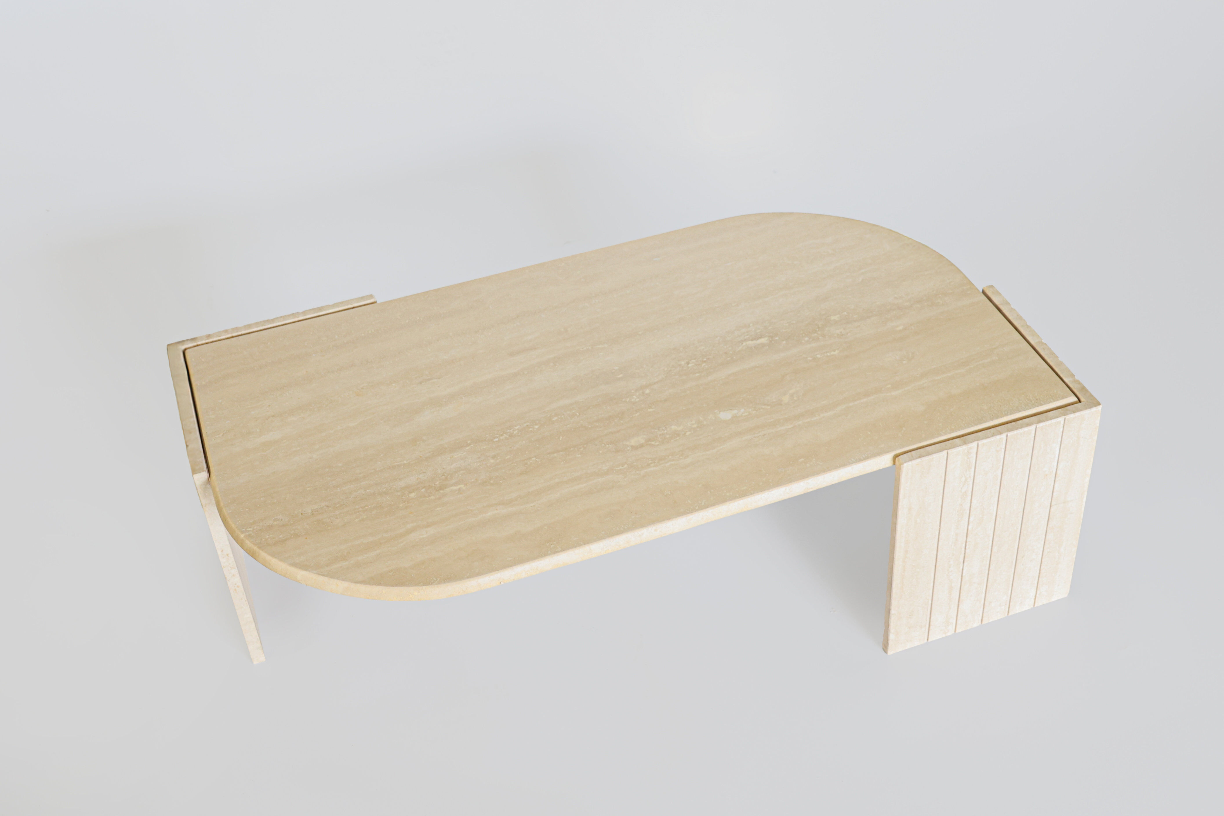 Vintage Italian travertine coffee table, 1970s.