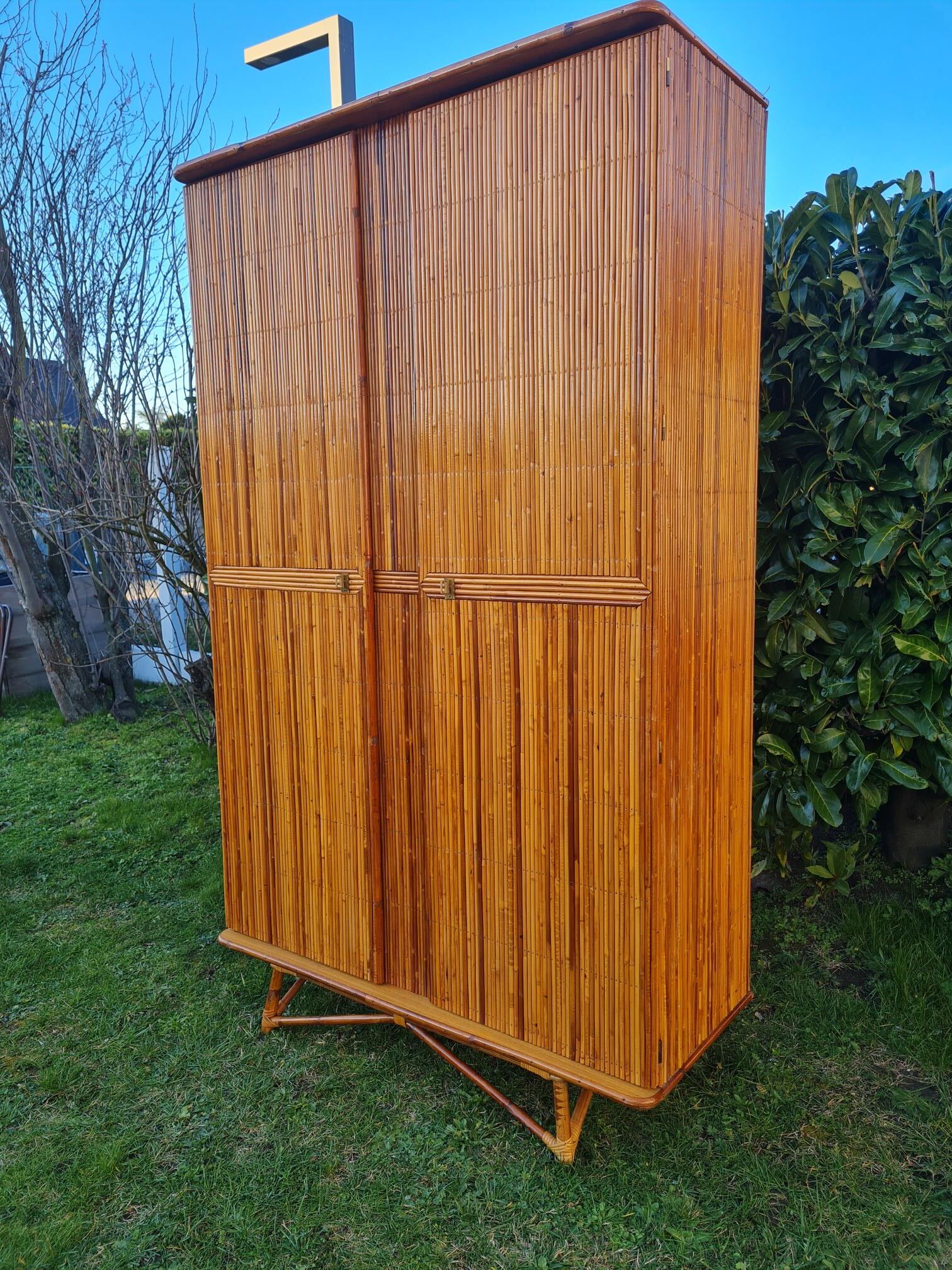 Rattan marquetry cabinet
