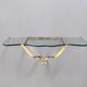 Vintage Crystal and Brass Wall-Mounted Console Table by Cristal Art, Turin Italy