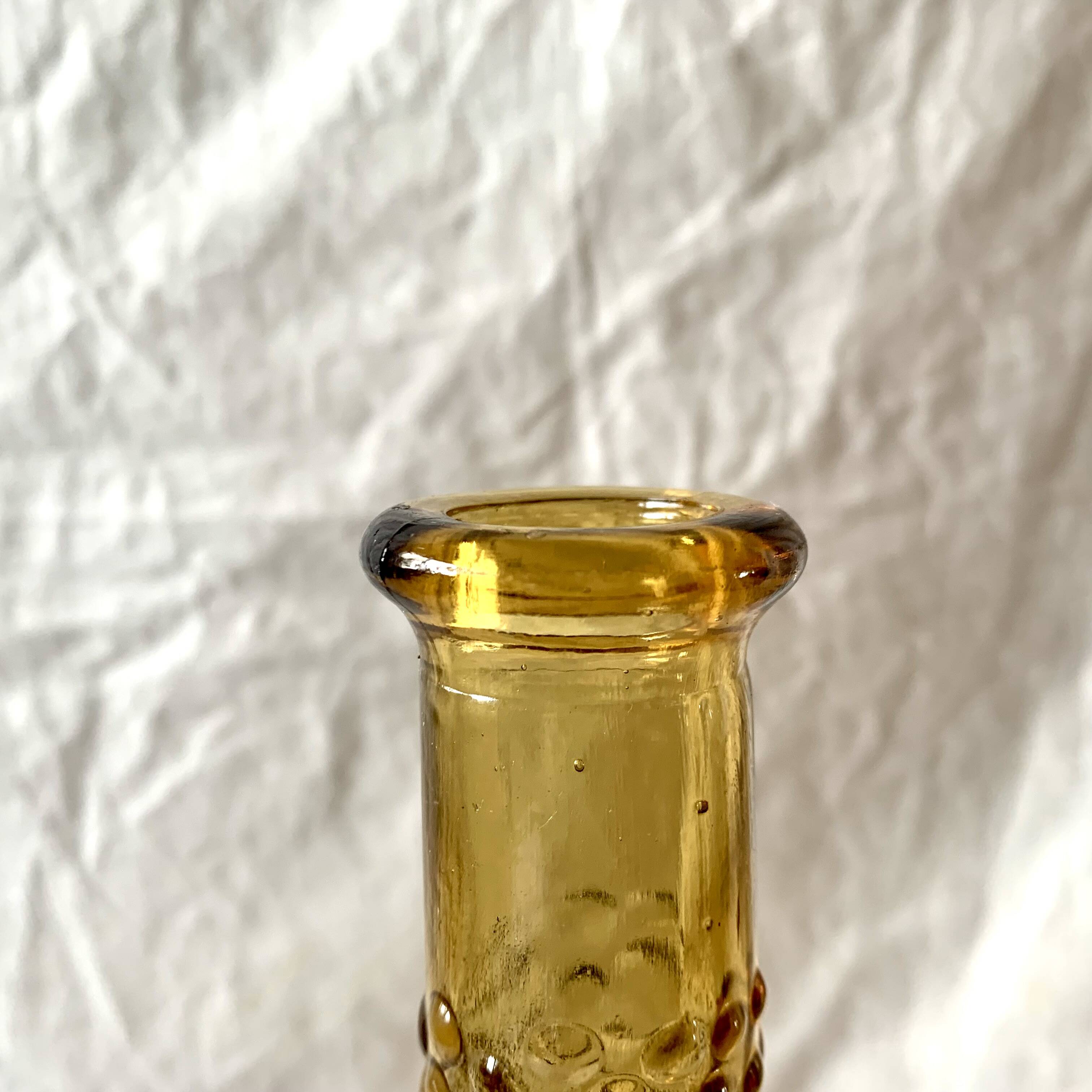 Genie bottle in amber yellow Empoli glass