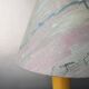 Wooden table lamp with fabric lampshade 1980
