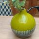 Green ceramic vase with stamp