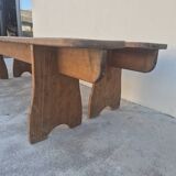 Pair of antique rustic farmhouse benches