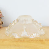 Art Deco ceiling lamp in partially frosted molded glass