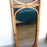 Pair of large vintage rattan mirrors from the 70s