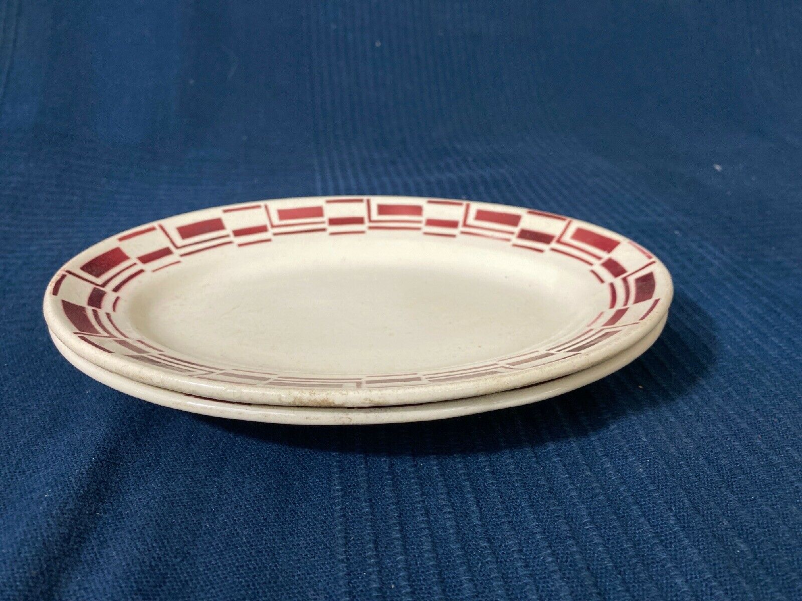 Lot 2 flat ceramic cup plate by Badonviller model Bernard