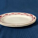 Lot 2 flat ceramic cup plate by Badonviller model Bernard