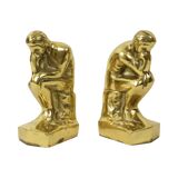 Italian Brass Bookends The Thinker Rodin Regina 18cm