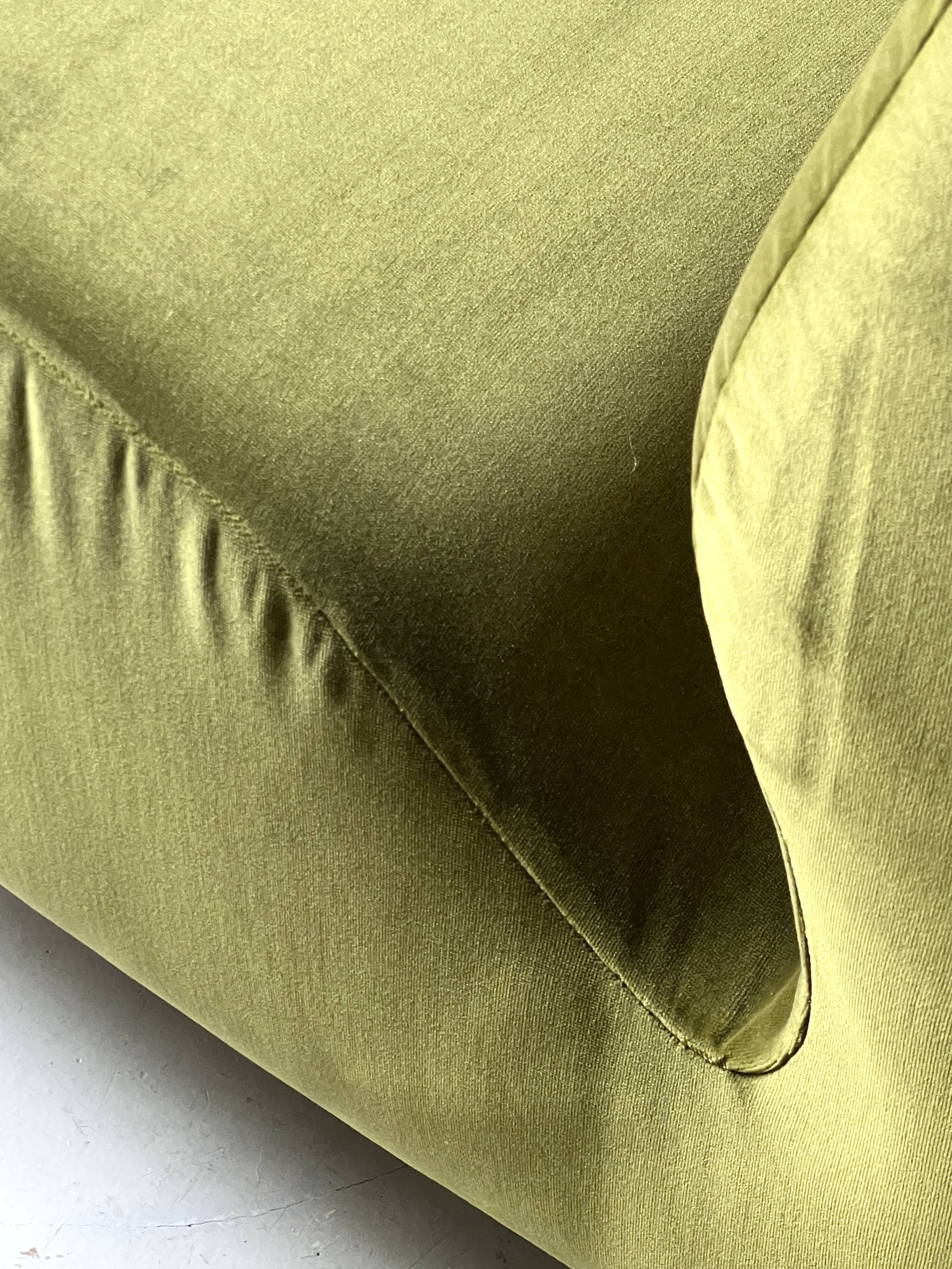 Olive green velvet armchair Slipper Chair Herman Miller USA 1970
