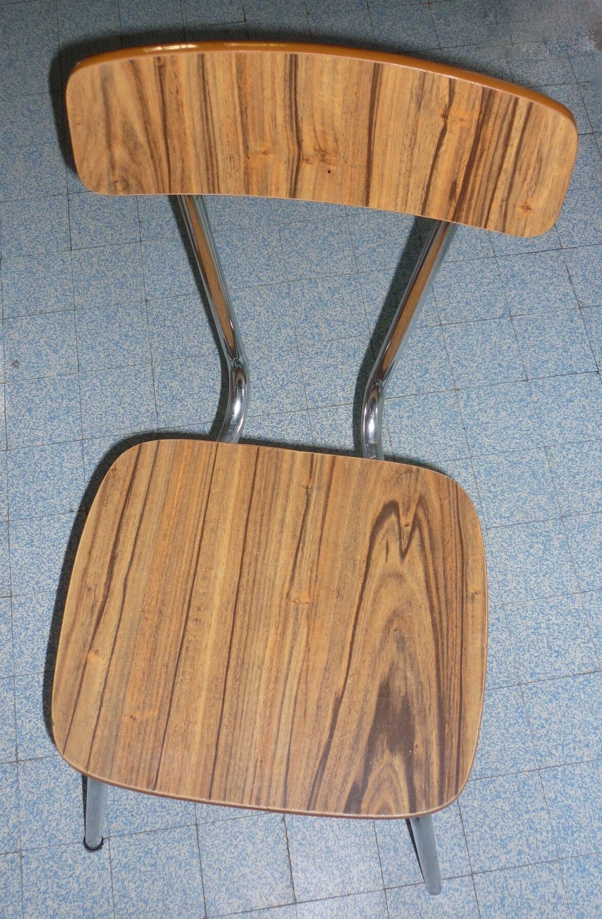 Wood-style formica kitchen chair