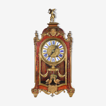 Horloge mécanique en bois marqueté