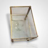 Jacques Quinet for Broncz, wheeled cart in bronze and glass, 20th century.