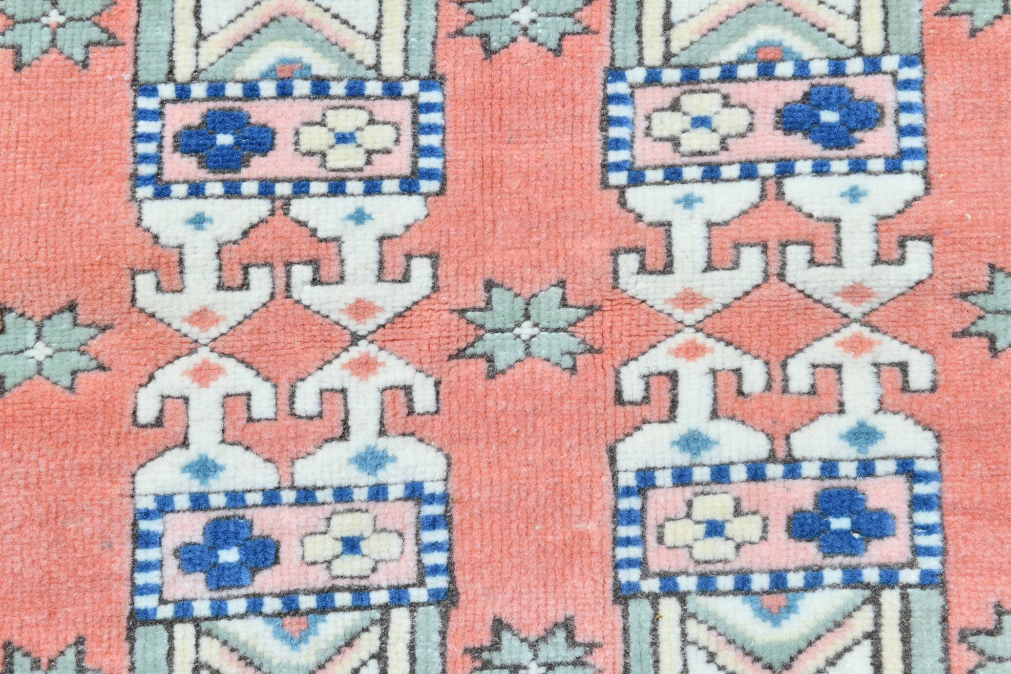 Powder Pink & Soft Blue Vintage Persian Rug, 166x209 Cm