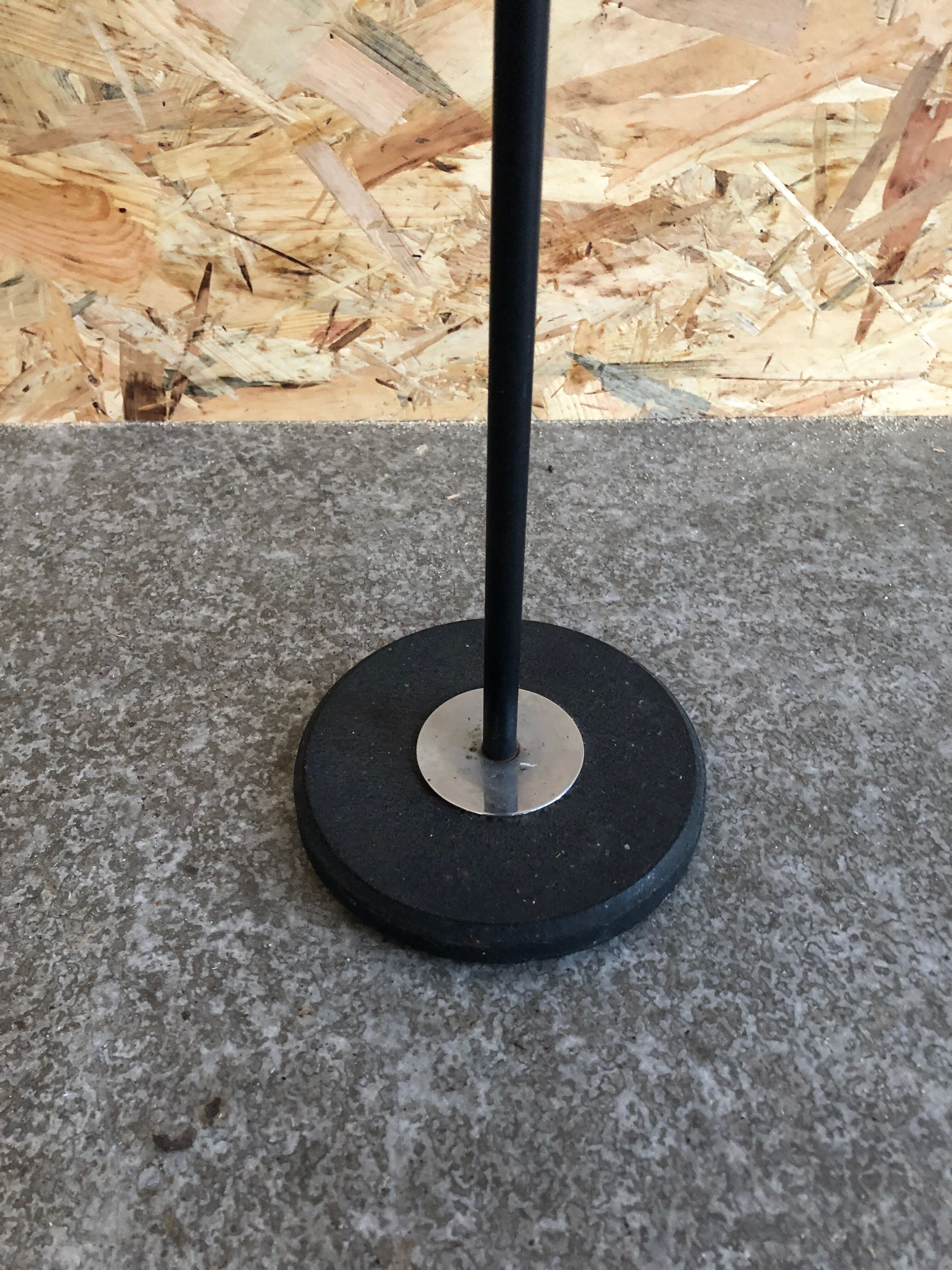 Old Ashtray On Foot Metal Black + Ashtray Chrome 70s Vintage