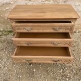 Small stripped oak chest of drawers