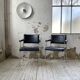 Pair of chrome office chairs