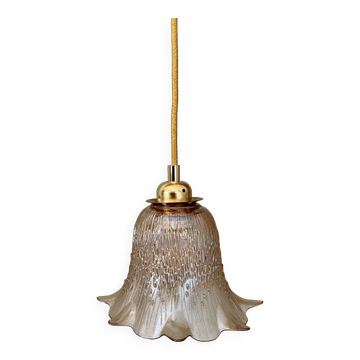 Vintage tulip ride in amber and pearlescent glass