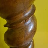 Large French Louis XIII style walnut barley twisted pillar from around 1870