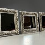 Set of three French mirrors white