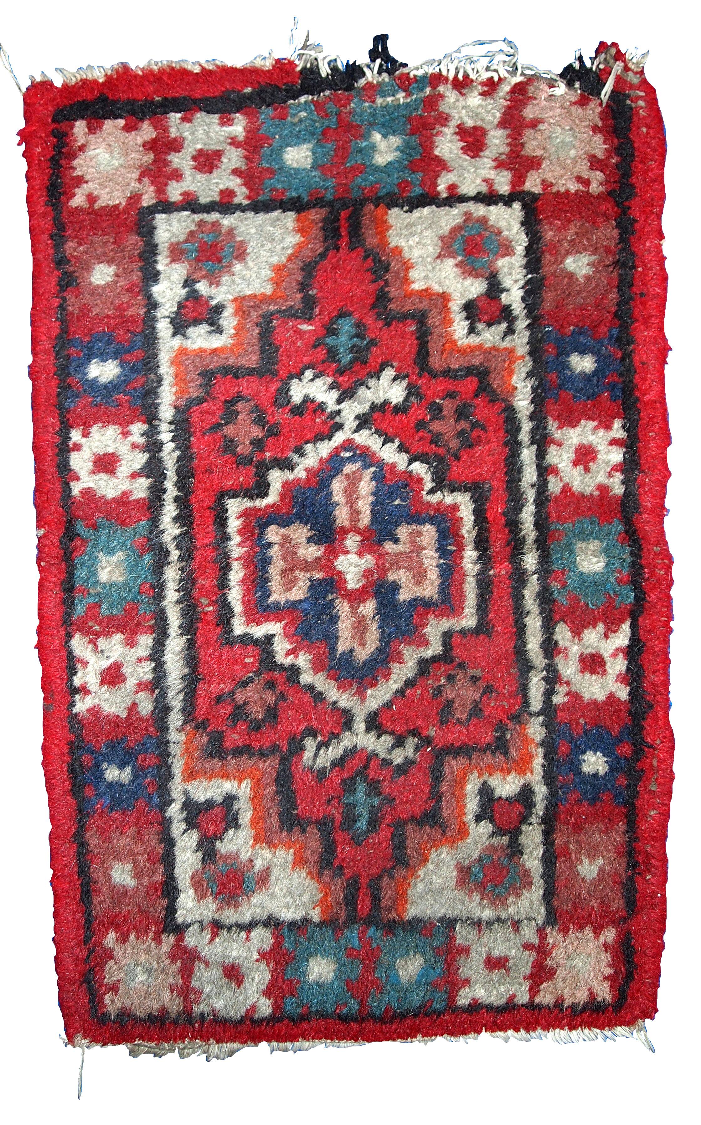 Tapis Vintage Hamadan en Laine, Années 1960, Élégance Authentique