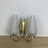 1950s brass and tulip Bubble wall lamp