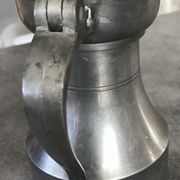 Antique pitcher with shoulder in fine punched tin finish pcorn