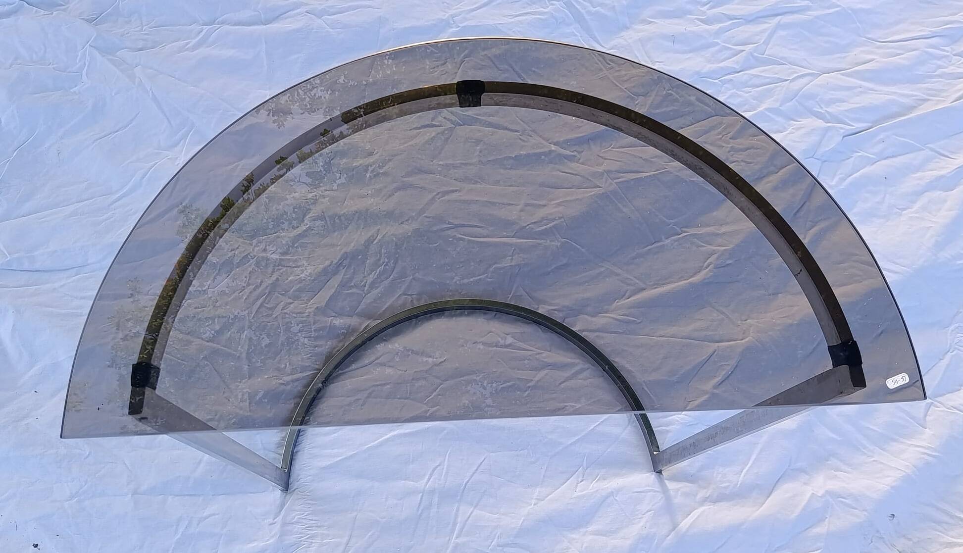 Smoked glass demi-lune console - 1970s